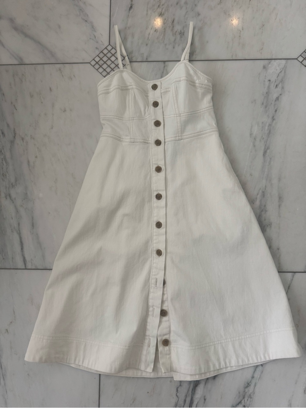 Universal Thread White denim Button-Front Midi Dress